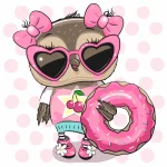 R18 /11 (ES0816)(70782) Pictura pe numere "Bufniță cu gogoașă", 30x30 cm