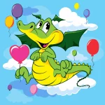 Pictura pe numere "Dragon de aer", 30x30 cm (ES0825)