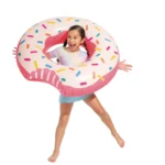 Colac gonflabil de înot Donut Rainbow, 107 cm, max. 80 kg, 9+ ani, Intex (56265) - imagine 3