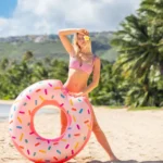 Colac gonflabil de înot Donut Rainbow, 107 cm, max. 80 kg, 9+ ani, Intex (56265) - imagine 2