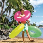 Colac gonflabil de înot cu mânere Hi-Gloss, 76 cm, max. 40 kg, 3 culori, 8+ ani, Intex - imagine 2