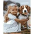 GS915 Pictura pe numere "Fata cu Beagle", 40x50 cm
