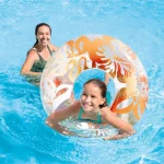 Colac gonflabil transparent cu imprimeu floral, 91 cm, max. 60 kg, 3 culori, 9+ ani, Intex (59251) - imagine 6