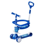 Trotinetă pentru copii 6 în 1 cu scaun, mâner parental, roți luminoase și muzică, 3 culori, RTM Scooter (JSC366)