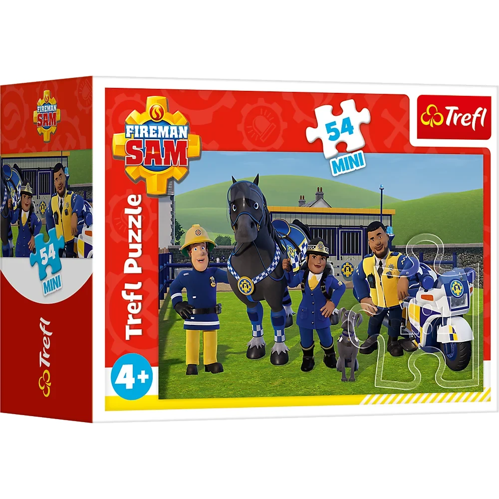 54205 Puzzle 54 Mini " Pompierul Sam în așteptare" ( se vind cite 8 buc) (54205) - imagine 1