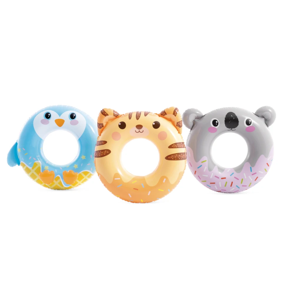 59266(1) Colac gonflabil de înot cu design animal 76 cm, max. 40 kg, 3 modele, 8+ ani, Intex (59266) - imagine 1