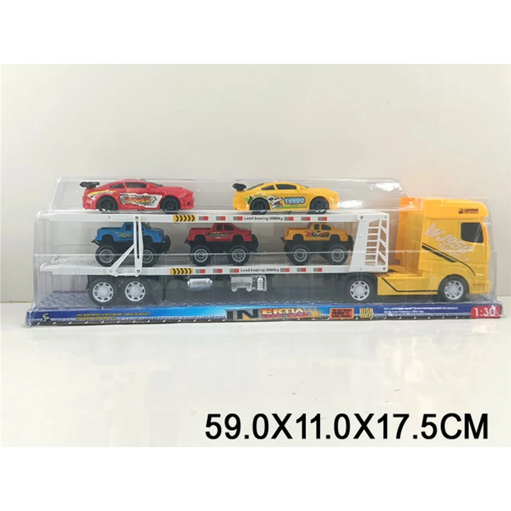 82324 Trailer cu inertie in set cu 5 masinute (82324) - imagine 1