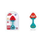 Jucărie de dentiție cu zornăitoare – căpșună, Huanger HE0138 (18868) - imagine 2