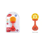 Jucărie de dentiție cu zornăitoare – portocala, Huanger HE0139 (18875) - imagine 2