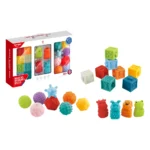 Set educativ senzorial 3 în 1 pentru bebeluși, Huanger HE0231 (19414) - imagine 2