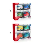 Set 4 mașinuțe cu inerție, lumini și sunete, Huanger HE0539 (18608) - imagine 3