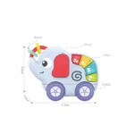 Jucărie muzicală interactivă elefant pe roți, Huanger HE0546 (18226)