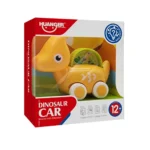 Mașinuță dinozaur cu inerție – galbenă, Huanger HE8007 (18578) - imagine 2