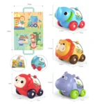 Set de mașinuțe cu animale și biluțe, cu sac de depozitare, Huanger HE8069 (18318)