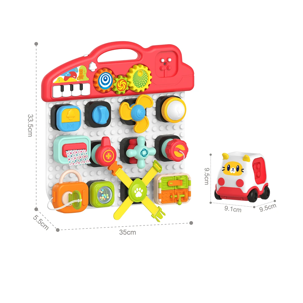 HE8081(3) Busy board educativ muzical cu activități, Huanger HE8081 (18110) - imagine 1