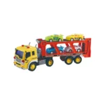 Camion transportor auto cu trailer și mașinuțe, cu inerție, lumini și sunete – 1:16 – WY570B ,Wenyi (25703)