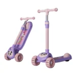 Trotinetă pentru copii cu 3 roți luminoase, muzică și lumini, roz, RTM Scooter (42210)