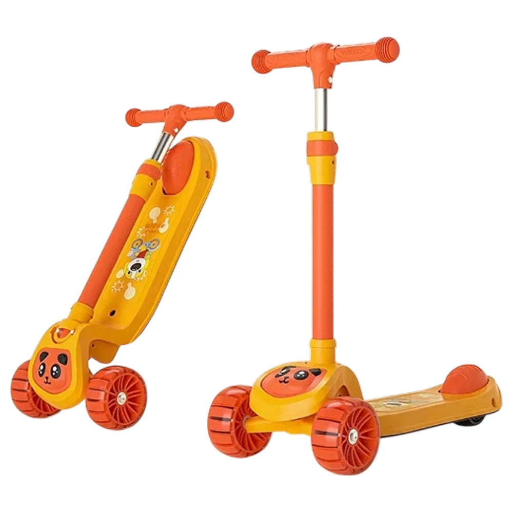 JSCN221(3) Trotinetă pentru copii cu 3 roți luminoase, muzică și lumini, portocaliu, RTM Scooter (42212) - imagine 1