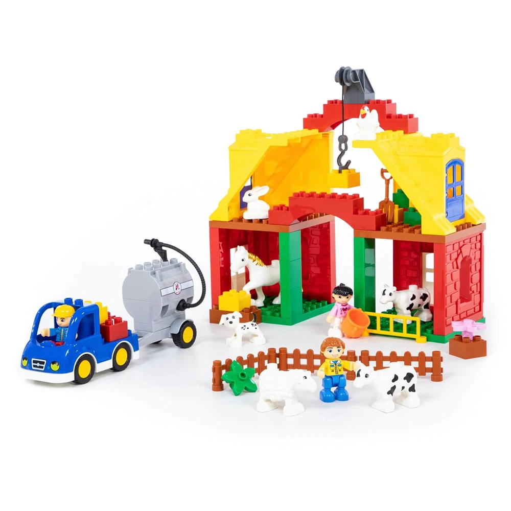 constructor-ferma-jucarii-copii(2) Constructor Ferma veselă, 65 piese, Polesie (77561) - imagine 1