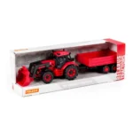 Tractor Belarus cu inerție, cupă frontală și remorcă, Polesie (91871) - imagine 4