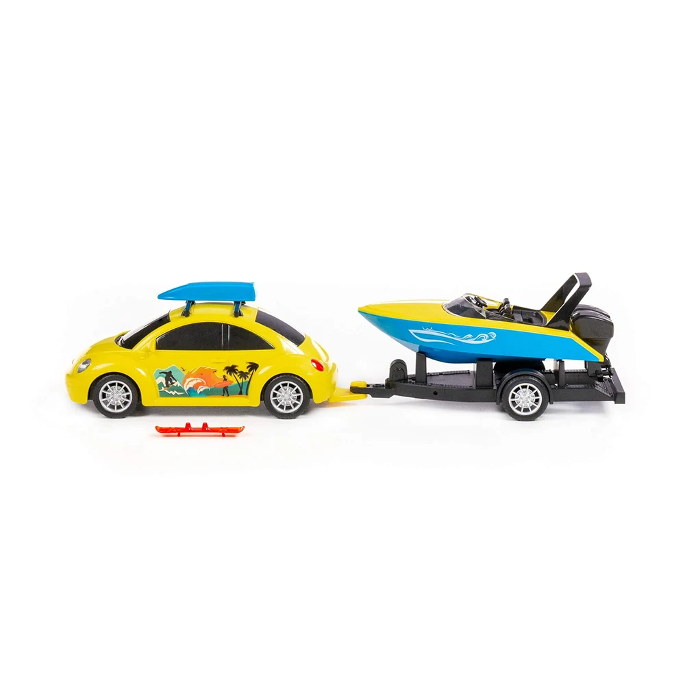 masina-tourne-cu-barca-remorca(2) Mașină Tourne cu barcă pe remorcă, Polesie (92540) - imagine 1