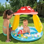 Piscină gonflabilă pentru copii cu baldachin Ciupercă, 102×89 cm, 45 L, 1–3 ani, Intex (57114) - imagine 2