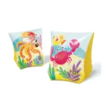 Aripioare de înot gonflabile Prieteni tropicali, 23×15 cm, 3–6 ani, Intex (58652)