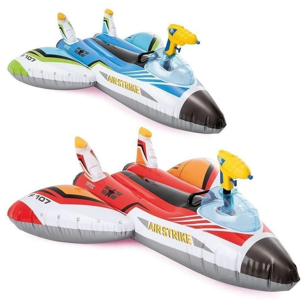 57536 Plută gonflabilă Avion cu pistol de apă, 117×117 cm, max. 40 kg, 2 culori, 3+ ani, Intex (57536) - imagine 1