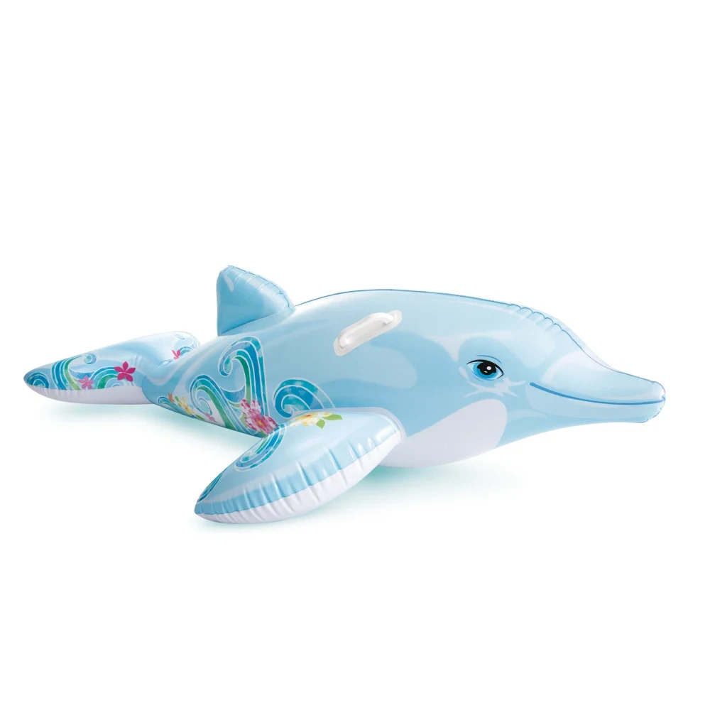 58535 Plută gonflabilă Delfin cu mânere, 175×66 cm, max. 40 kg, 3+ ani, Intex (58535) - imagine 1