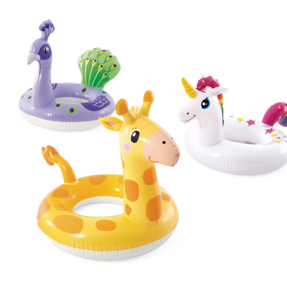 59221(1) Colac gonflabil de înot cu design animal, 3 modele, 3–6 ani, Intex (59221) - imagine 1