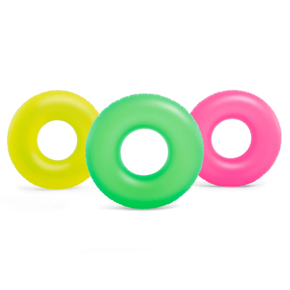 59262(1) Colac gonflabil de înot Neon, 91 cm, max. 60 kg, 3 culori, 9+ ani, Intex (59262) - imagine 1