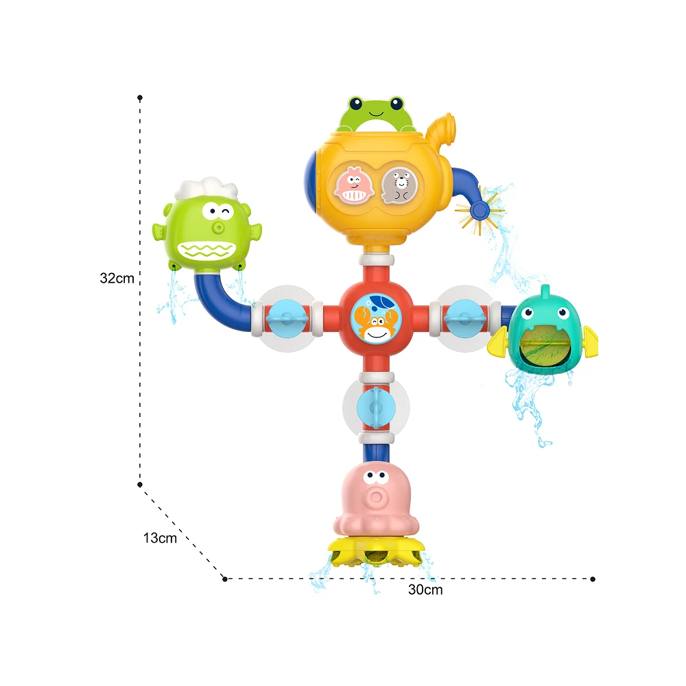 HE8070 (3) Set de baie cu tuburi de apă și animale marine, Huanger HE8070 (50167) - imagine 1