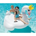 Plută gonflabilă Lebădă regală cu mânere, 142×137×99 cm, max. 40 kg, 3+ ani, Intex (57562) - imagine 2