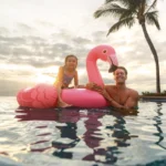 Plută gonflabilă Flamingo cu mânere, 142×137×97 cm, max. 80 kg, 3+ ani, Intex (57558) - imagine 3