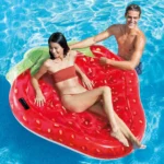 Saltea gonflabilă pentru apă Căpșună cu mânere, 168×142 cm, max. 100 kg, Intex (58781) - imagine 2