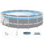 Piscină cu cadru metalic Prism Frame Clearview 488×122 cm, 19156 L, cu pompă 5678 L/h, set complet, Intex (26730)