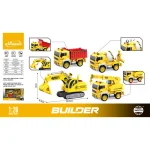 Set de 4 autospeciale de construcții, cu inerție, lumini și sunete - 1:20 - WY510-4 ,Wenyi (51047)