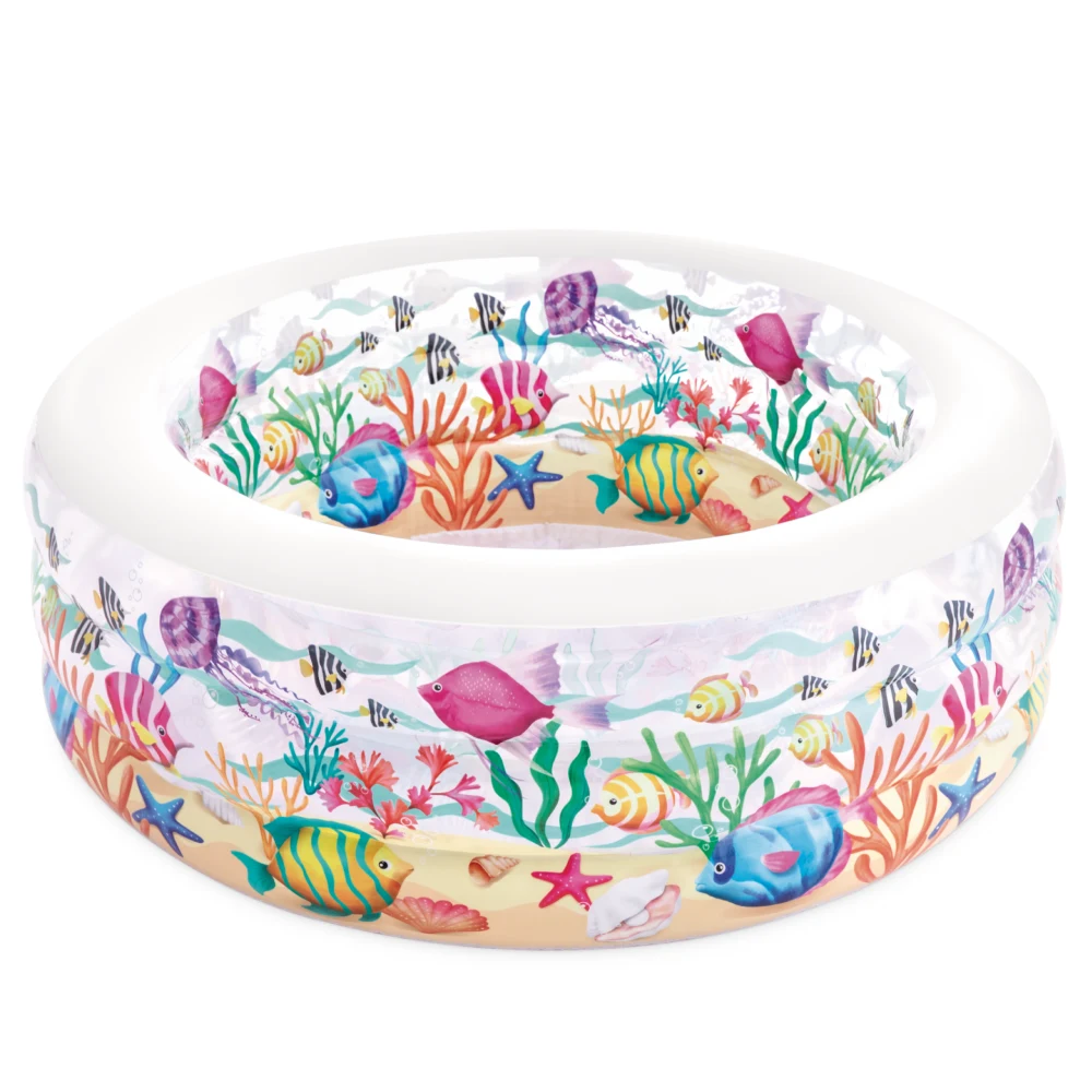 58480(1) Piscină gonflabilă pentru copii Fishy Fun cu bază gonflabilă, 152×56 cm, 360 L, 6+ ani, Intex (58480) - imagine 1