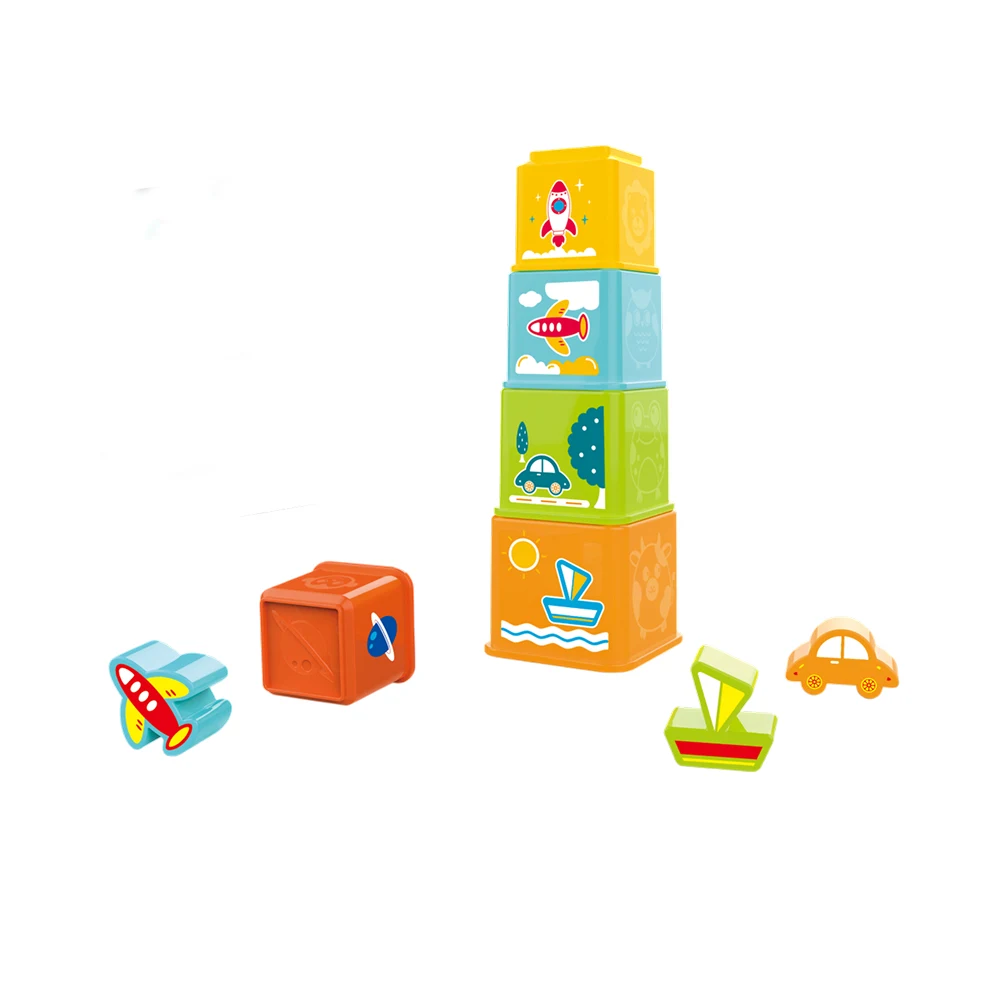 HE0225(3) Piramidă din cuburi educative, Huanger HE0225 (420168) - imagine 1