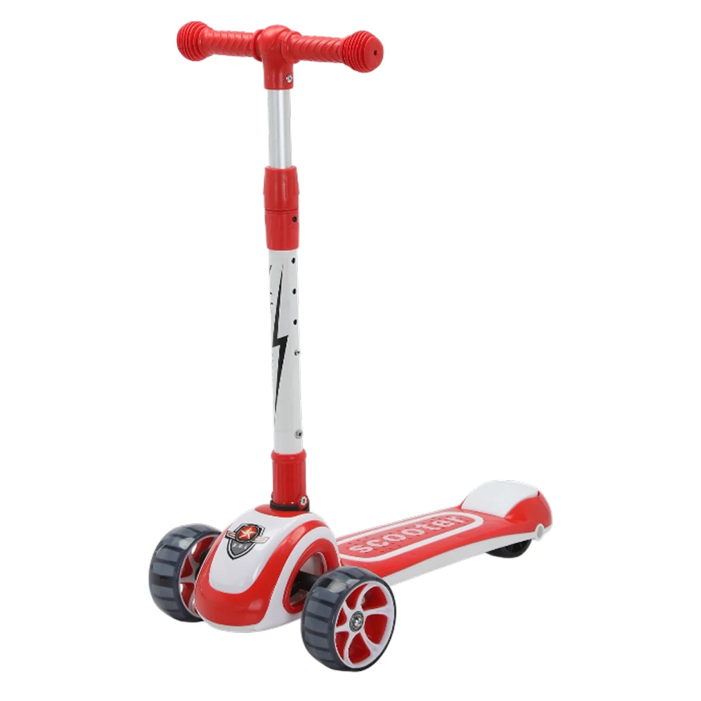 JSCL518(4) Trotinetă pentru copii cu 3 roți luminoase, muzică și lumini, roșu, RTM Scooter (51802(JSCL518)-red) - imagine 1