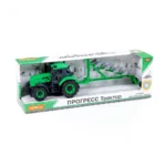 Tractor cu inerție și plug Progress, verde (în cutie), Polesie (91307) - imagine 4