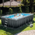 Scară pentru piscine cu înălțime până la 132 cm, 4 trepte, cu platformă, Intex (28067) - imagine 2
