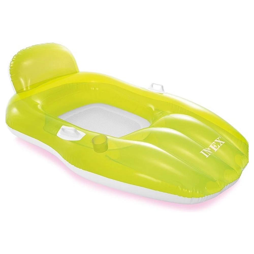 56805(2) Șezlong gonflabil pentru apă cu mânere, 163×104 cm, max. 100 kg, 9+ ani, Intex (56805) - imagine 1