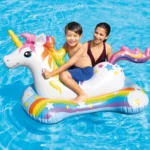Plută gonflabilă Unicorn cu mânere, 163×86 cm, până la 40 kg, 3+ ani, Intex (57552) - imagine 2
