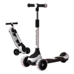 Trotinetă pentru copii cu 3 roți luminoase, muzică și lumini, negru, RTM Scooter (60602)