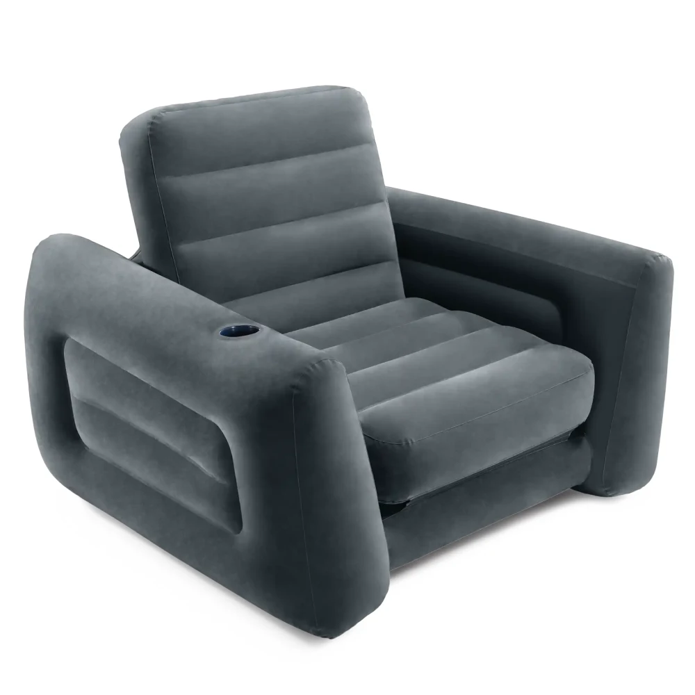 66551(1) Fotoliu gonflabil extensibil cu suport pentru pahar, 117Ч224Ч66 cm, max. 100 kg, Intex (66551) - imagine 1