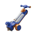 Trotinetă pentru copii 6 în 1 cu scaun, mâner parental, roți luminoase și muzică, albastru, RTM Scooter (64473) - imagine 2