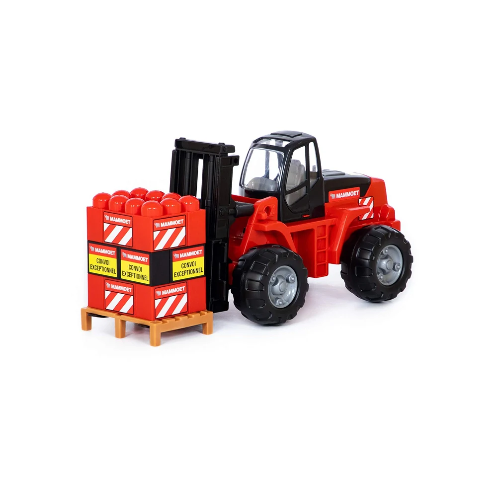 constructor stivuitor-jucarii-copii(2) Tractor stivuitor cu set de construcție – 15 piese, Polesie (56856) - imagine 1