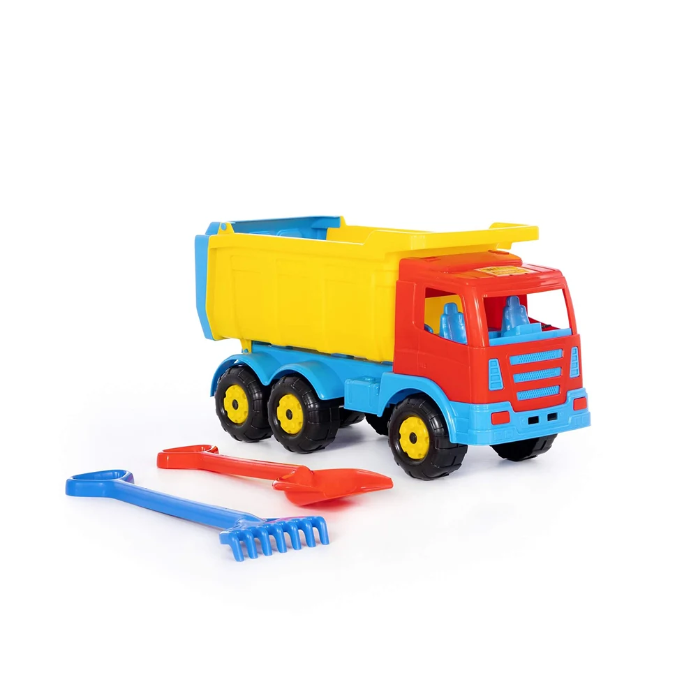 masina-premium-jucarii-copuu(8) Mașină Premium – camion basculant cu lopată și greblă, Polesie (9851) - imagine 1