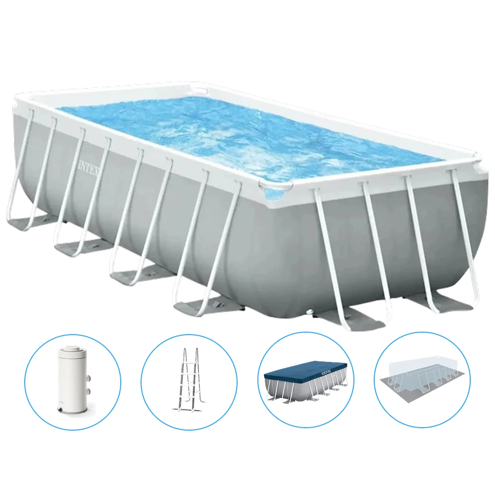 26792(1) Piscină cu cadru metalic Prism Frame 488×244×107 cm, 10874 L, cu pompă 3785 L/h, set complet, Intex (26792) - imagine 1